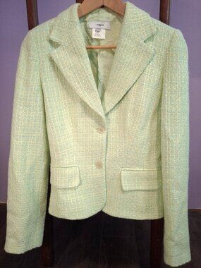Vertigo Paris Tweed Blazer - Medium - Spring Green